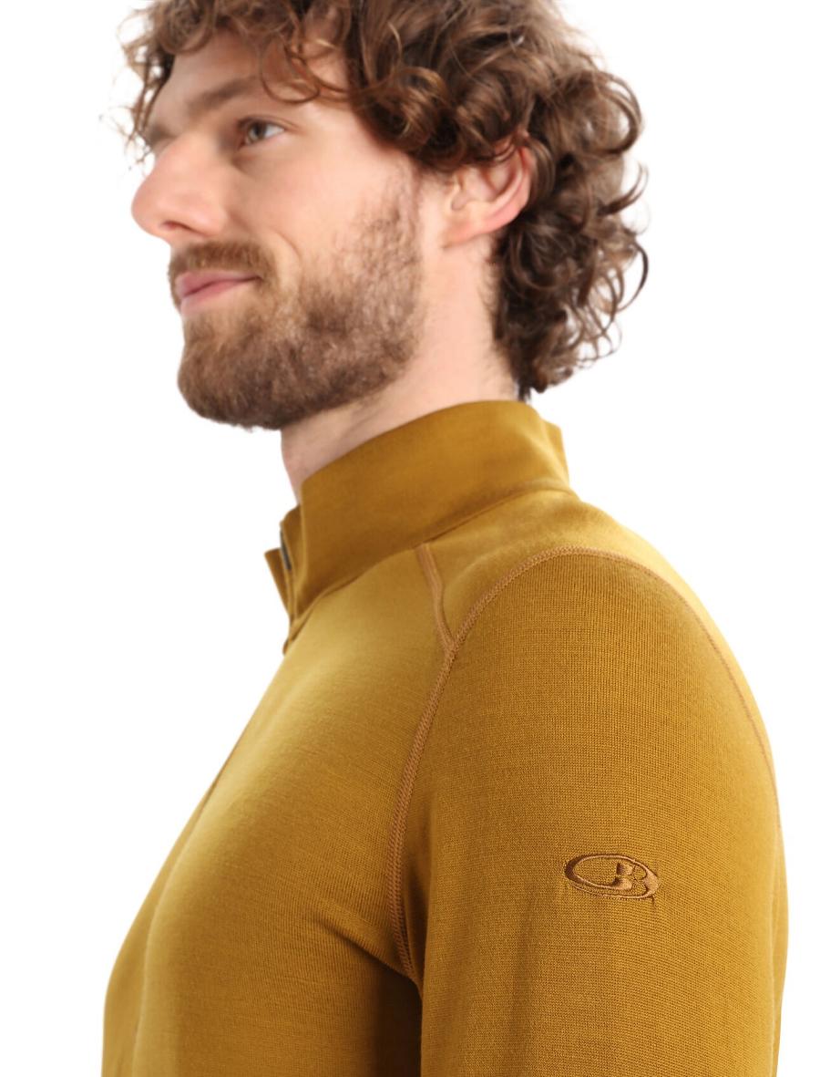 Base Layers Icebreaker Merino 260 Tech Long Sleeve Half Zip Thermal Top Homme Marron | FR 1383AHKP